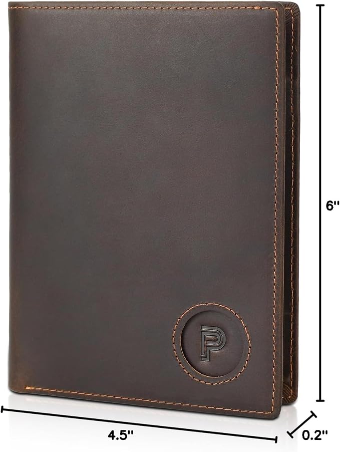 Polare Leather AirTag Passport Holder RFID Blocking Travel Bifold Wallet | Luxury Full Grain Cowhide Leather, AirTag Slot, Vintage Passport Cover Case, International Travel Wallet, Dark Brown - Image 10