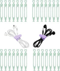 28 Pcs Silicone Cable Ties Reusable, Cable Cord Organizer Straps | 4 Color Cable Straps for Charging Wire, Computer Cords by Ortarco