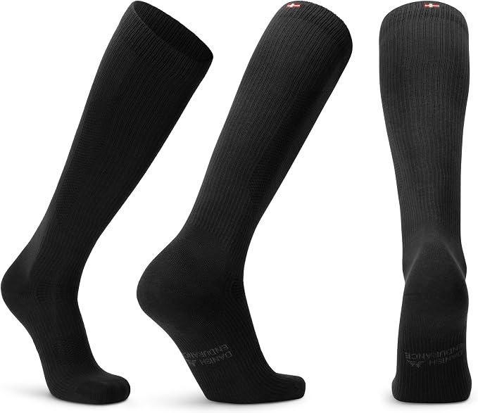 DANISH ENDURANCE Light Compression Socks, 14-18 mmHg, 1 & 3-Pack | Light Compression Socks, Organic Cotton Blend, 14-18 mmHg Graduated Support for Work, Travel & Everyday Comfort, Unisex by DANISHENDURANCE