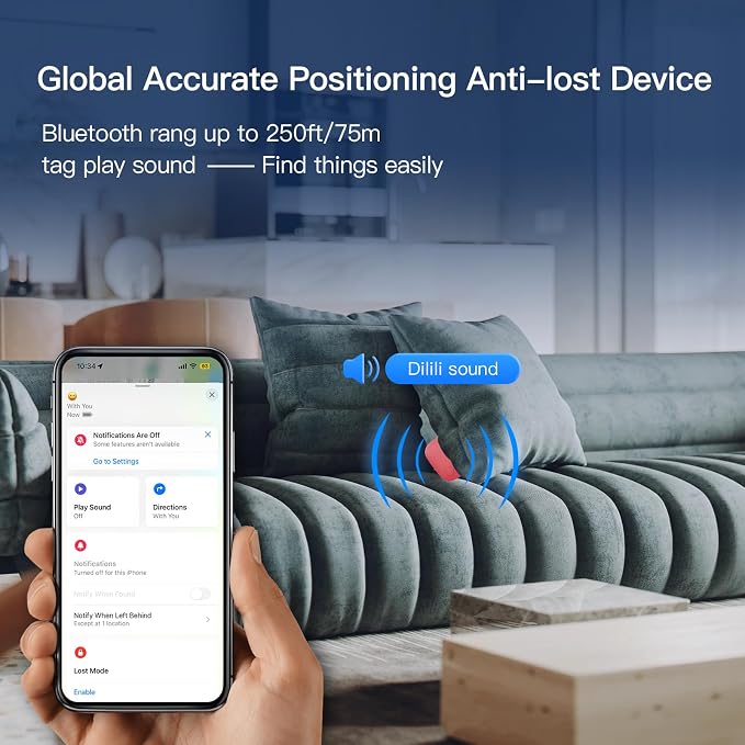 Air Tracker Tag 4 Pack Bluetooth Luggage Tracker tag Locator Works with Apple Find My,Smart Tracker for Suitcase, Bag, Backpack, Wallet,Replaceable Battery Smart tag Item Finder - Image 3