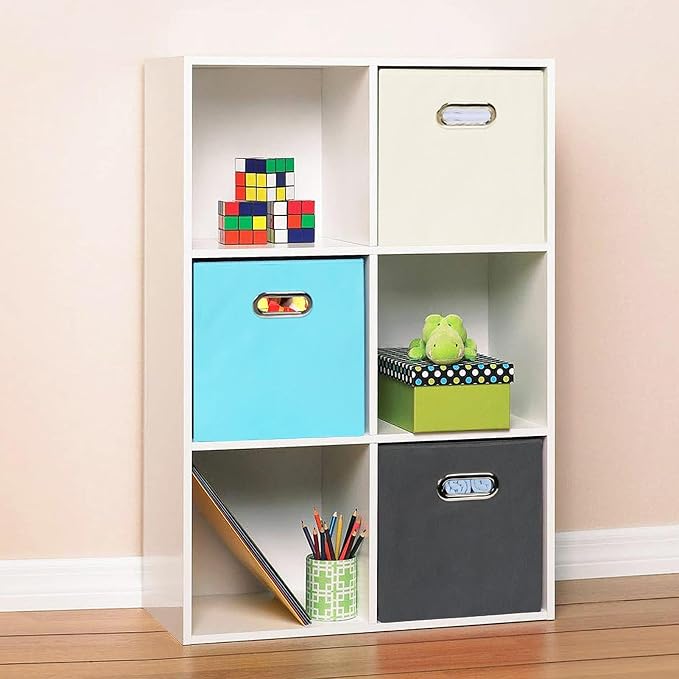 Fabric storage bins Cubes, Fabric Cube Organizer with Handle, Foldable Cube Bins for Cloth or Accessary Storage, 11x11x11, Set of 8, (Creamy White) - Image 5