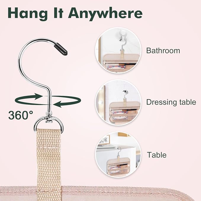 Toiletry Bag for Women, Medium Cosmetic Travel Bag, Hanging Toiletry Bag for Bathroom, Thickened PVC Waterproof Makeup Bag, Toiletries Bag for Travel Business Trips and Camping, Dark Green - Image 4