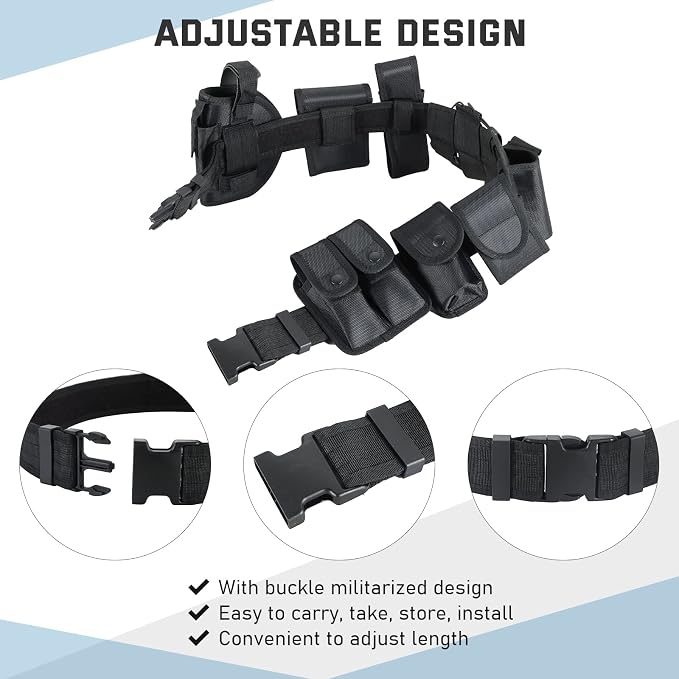 ATPEAM Security Guard Equipment Belt - 10 in 1 Multifunctional Tactical Duty Belt for Law Enforcement, Military, and Sports - Image 5
