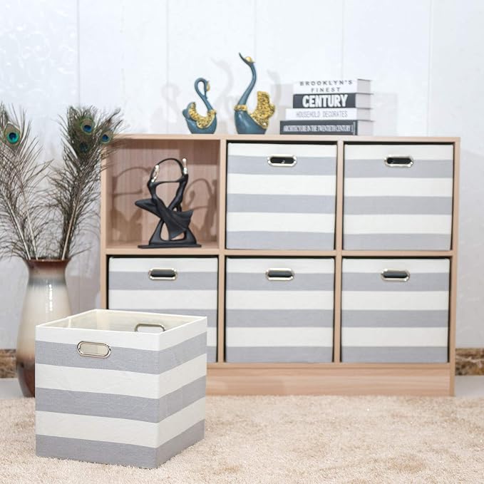 Posprica 3X Thicker Storage Bins Storage Cubes, 13×13 Fabric Storage Boxes Foldable Baskets Containers Drawers for Nurseries,Offices,Closets,Home Décor - Image 2