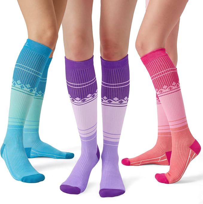 FITRELL 3 Pairs Compression Socks for Women and Men 20-30mmHg-Circulation Support Socks - Image 9