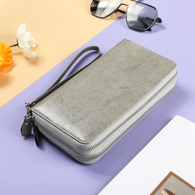 Small Compact Women Wallet RFID Blocking Genuine Leather Bifold Purse with ID Windows - Image 3