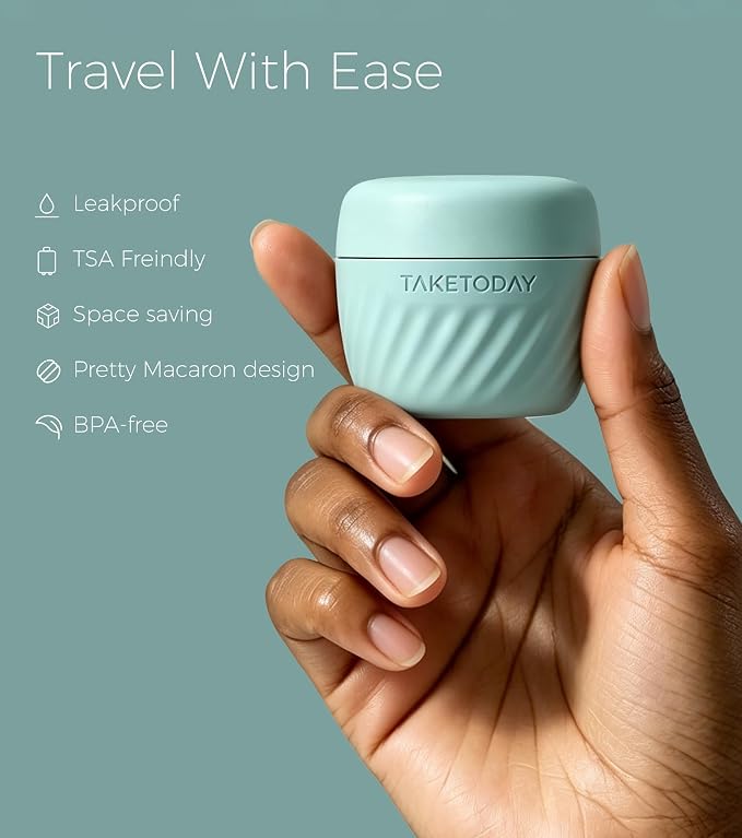 TakeToday Travel Containers for Toiletries, 1oz, 4 Pack, Grey | Air Travel Leak-Proof, TSA Approved, Silicone Jars with Lid, for Cosmetics & Toiletries - Image 6