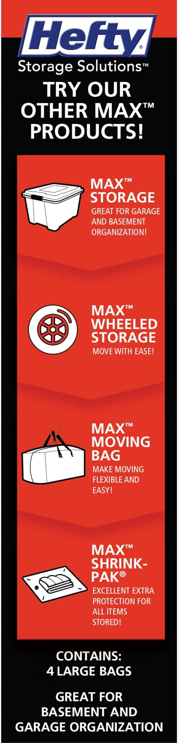 Hefty MAX Shrink-Pak Vacuum Seal Storage Bags for Clothing, Travel, Bedding | Tear & Water Resistant, Dual-Valve Space Saver Compression Bags - Large, 4-Pack - Image 9