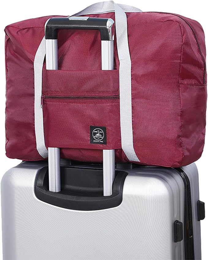 Foldable Travel Duffel Bag Tote Carry on Luggage Bag Spirit Airlines Personal item Sports Gym Bag Water Resistant Weekender Overnight Bags for Women and Men (Red) - Image 2