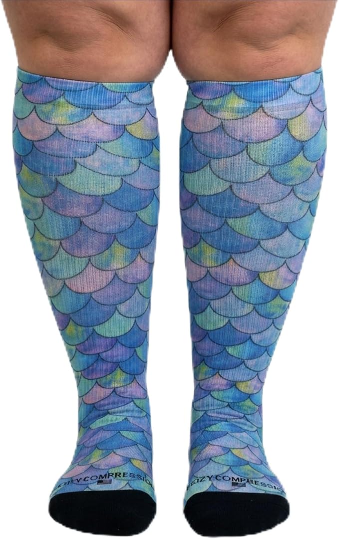 Crazy Compression Socks, Comfortable Support Socks for Recovery, Travel, Hiking, and Long-Hour Comfort w/Fun Designs by CrazyCompression