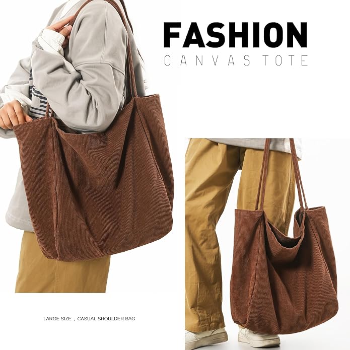 Canvas Tote Bag for Women Large Hobo Shoulder Bag for Work Travel Casual Message Bag Tote Purse handbags - Image 3