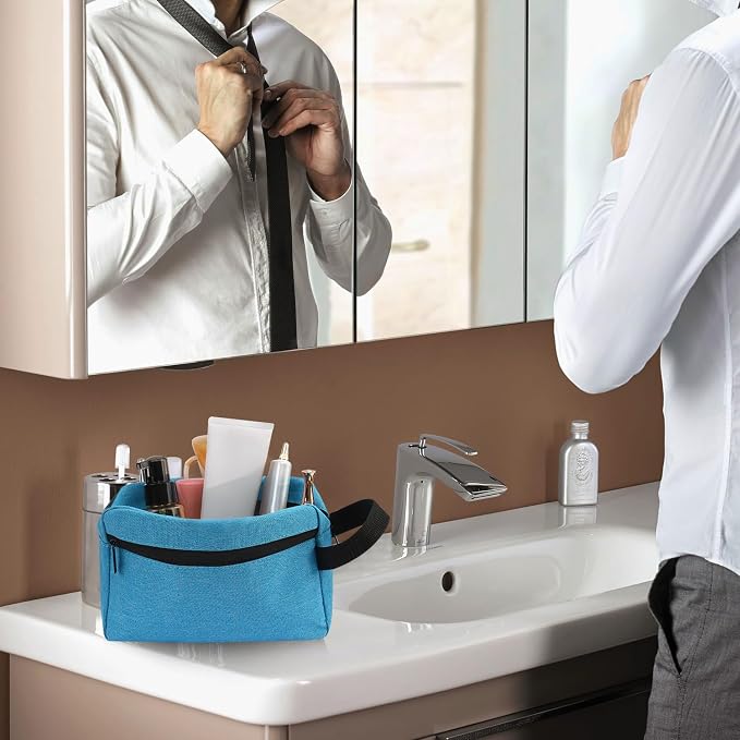 Icramsy Travel Toiletry bag Toiletry bag for women men Hanging Cosmetic bag Travel accessories for Women Men (Lake blue) - Image 6
