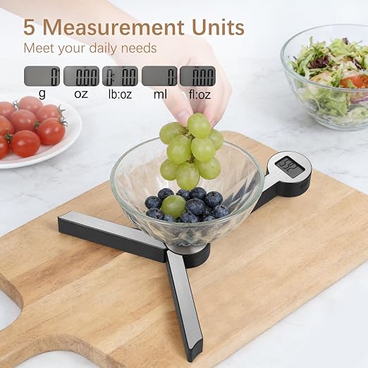 Folding Food Scale, Digital Kitchen Scale, Portable Food Scale Travel Scale for Food, Collapsible Mini Pocket Scale Grams and Ounces, Ideal for Diet Calorie Control Compact Kitchen (Silver/Black) - Image 4