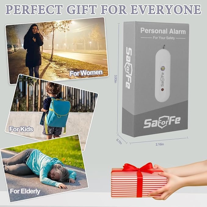 Personal Safety Alarm - Waterproof Rechargeable Security Alarm - 140dB Extra Loud Siren & Strobe Light - Self Defense Keychain - Gift for Women, Teenagers, College Girls, Seniors (White) - Image 7