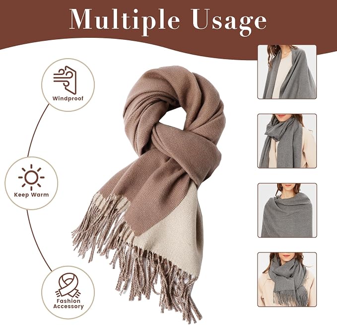 maamgic Women's Scarf Pashmina Shawls Blanket Scarf for Evening Dress | Soft Viscose Blend ,Lightweight,Large Scarf with Cozy Cashmere-Feel, Perfect For Weddings,Cruise Travel & Flights - Image 4