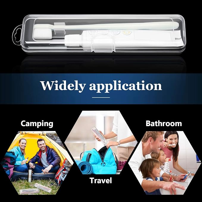 Patelai 2 Pack Toothbrush Case Container for Travel, Clear Portable Holder | Portable Toothbrush Travel Organizer, Fits Toothbrush and Toothpaste, Hard Plastic, Snap Closure, 2 Pack Clear Box - Image 4