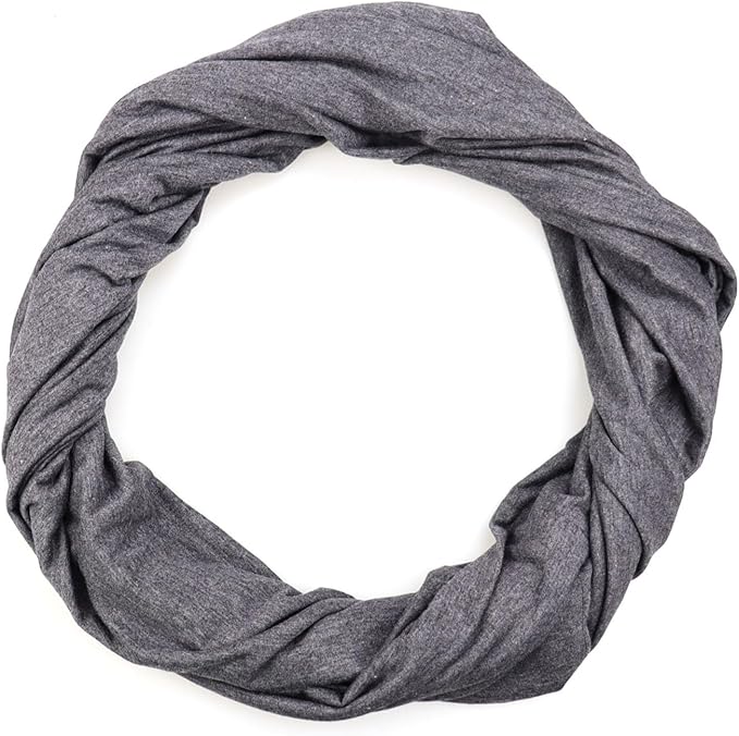 Infinity Scarf with Hidden Pockets Converts to Blanket and Wrap Travel Blanket Tube Scarf Wearable Blankets for Women Perfect for Travel, Grey - Image 3