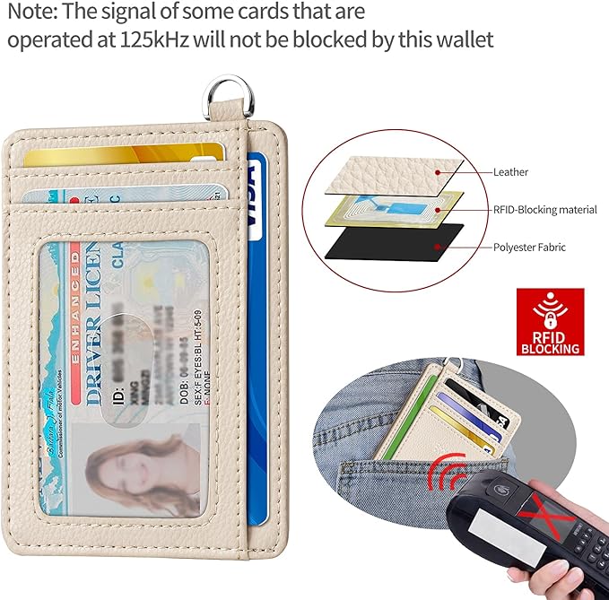Slim Minimalist Front Pocket Wallet, RFID Blocking Credit Card Holder Wallet with Detachable D-Shackle for Men Women - Image 4