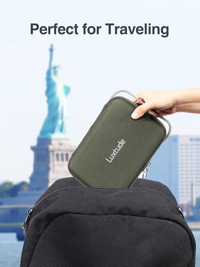 Tech Organizer Travel Case, Portable Electronics Organizer | Hard Shell Zipper Case for Charging Cables, Power Banks and Other Travel Essentials (External Size 8.5 x 5.9 x 2.5 Inch) - Image 7