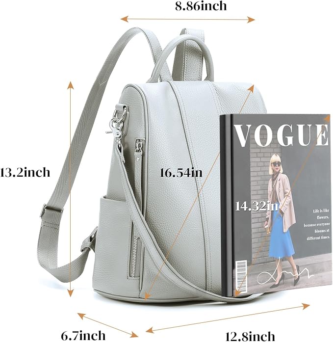 Genuine Leather Backpack Purse for Women Anti-theft Fashion Backpack Bags - Image 4