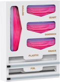 DALSHABET Bamboo Bag Organizer with Magnetic Closure, 6 In 1 Kitchen Drawer Foil and Plastic Wrap Dispenser with Cutter, Storage bag for Gallon, Quart, Sandwich, Snack White by DALSHABET