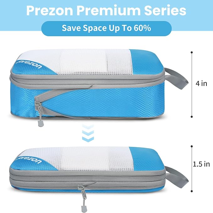 Compression Packing Cubes for Travel, Lightweight Vacation Travel Essentials, Travel Accessories for Suitcase Organizer Bags Set, Durable Luggage Organizer - Image 5