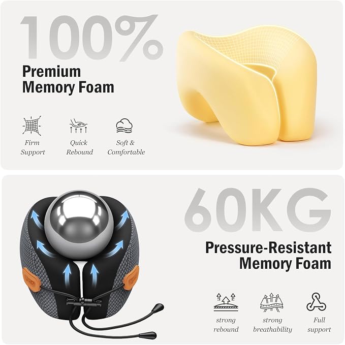 Ergonomic Travel Pillow,100% Memory Foam Travel Neck Pillow For Airplanes | 360° Neck & Chin Support Airplane Pillow For Long Flights,Airplane Travel Essentials With 3d Eye Mask, Earplugs,Carry Case - Image 4