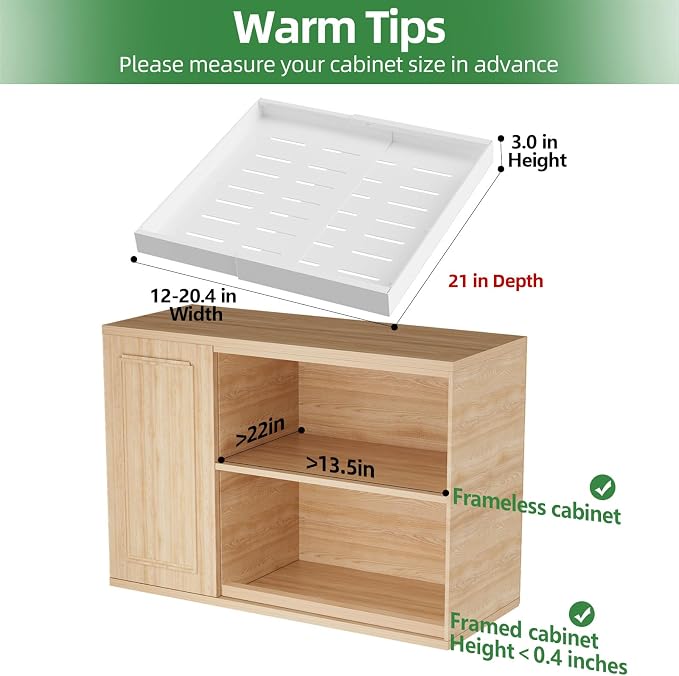 PAKETA 4 Pack Expandable Pull Out Cabinet Organizer,21" Deep | Pull Out Drawers for Cabinets with width from 12" to 20",Sliding Drawers for Cabinets with Upgrade 3 Slide Rails,hold 65 lbs - Image 2