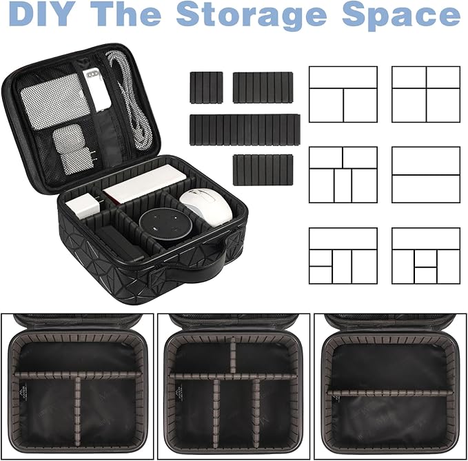 MATEIN Cable Organizer Bag, Travel Electronic Storage Cord Organizer Box | Tech Bag for Travel, Waterproof Charger Storage, Double Layer, Carrying Case for Cord, Shockproof, Portable, DJ Gifts, Black - Image 5