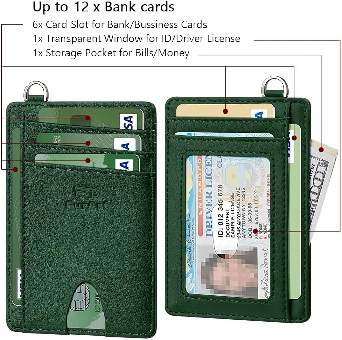 FurArt Slim Minimalist Wallet RFID Credit Card Holder for Men | slim minimalist compact rfid id window thin - Image 6