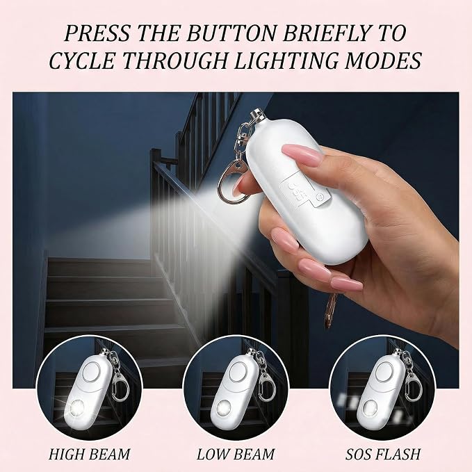 Personal Alarm for Women Keychain Alarm: Qoosea 135dB Emergency Keychain Siren with Strobe Light Loud Siren for Women Kids Students Seniors Emergency Self-Defense for Night Sports - Image 5