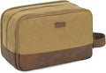 WANDF Travel Toiletry Bag for Men, Canvas Shaving Dopp Kit | Wet Separation, Water-Resistant Fabric, Travel Bag for Toiletries, Shaving Accessories, Weekend Trips by WANDF