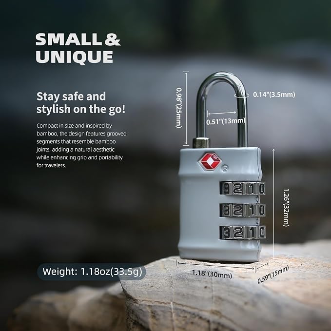 Luggage Locks TSA Approved 2 Pack, Combo Lock for Gym Locker, Small Combination Padlock, Padlock with Code for Travel Essentials, Suitcase, Zipper, Locker, Cabinet, Gun Case, Tool Box - Image 2