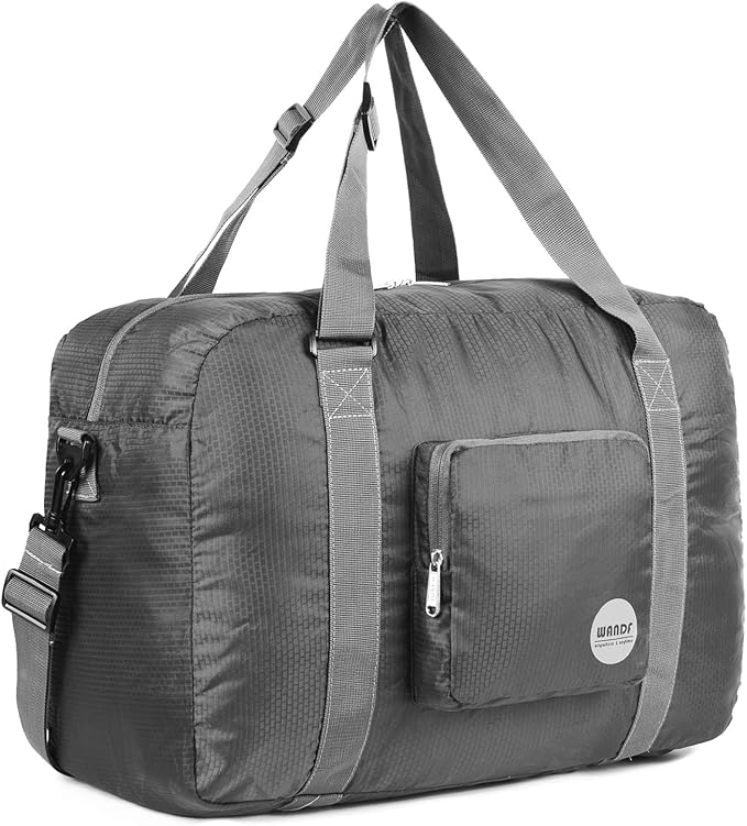 WANDF Foldable Personal Item Bag, Carry on Travel Duffle Bag | Frontier Airline Underseat Fit, 18x14x8 inches, Weekend Overnight Trips, Packable by WANDF