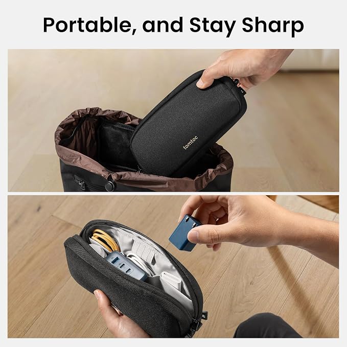 tomtoc Electronics Organizer Travel Case, Cable Organizer for Essentials | Water Resistant Tech Pouch Accessories Travel Bag Carry Storage for Cord, Phone, Cables, Airpods, USB Drive, Daily Items - Image 10