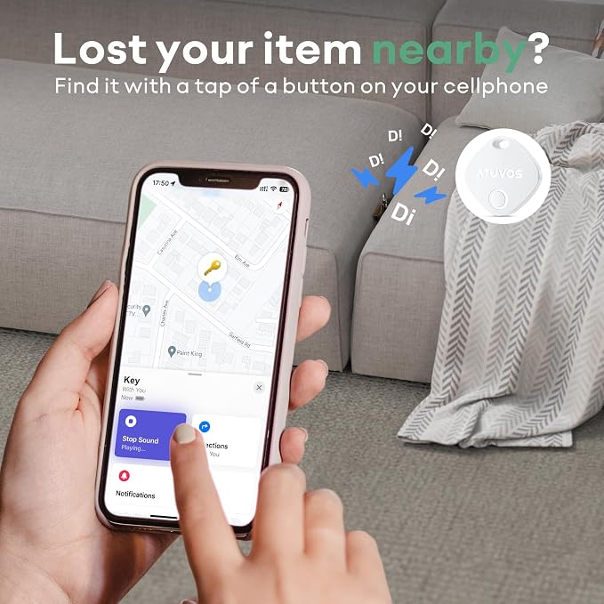 ATUVOS Air Tracker Tags-4 Pack, Bluetooth Luggage Tracker Works with Apple Find My APP (iOS Only, Not for Android), Keys Finder and Item Locator for Luggage, Backpack, Suitcases, Replaceable Battery - Image 2