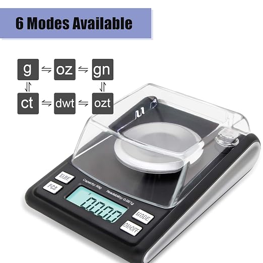 Fuzion Milligram Scale 50g/0.001g, Powder Scale with 6 Accessories | Includes Calibration Weights, Mg Scale for Powder, Supplement, Jewelry, Capsule Filling, Reloading - Image 3