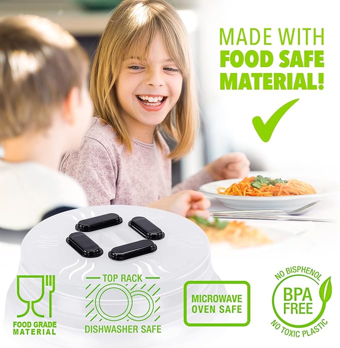 HOVER COVER Magnetic Microwave Splatter Cover - 10-Inch Collapsible - Black | BPA-Free Lid, Vented Plate Guard with Steam Vents, Anti-Splash Microwave Lid, Dishwasher Safe, Space-Saving Magnetic Storage - Image 7