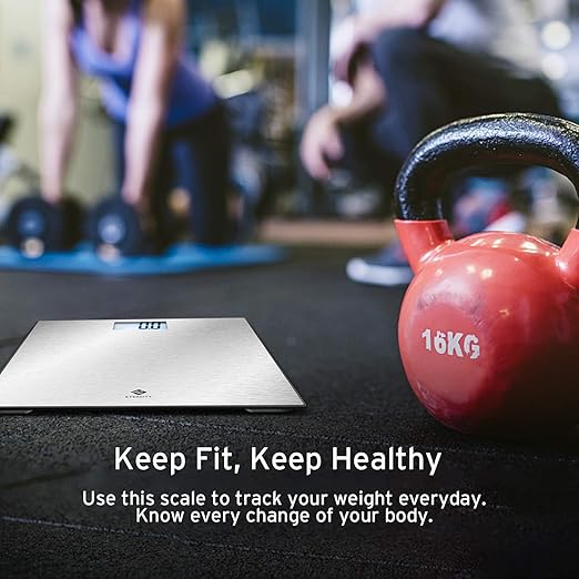 Etekcity Stainless Steel Digital Body Weight Bathroom Scale, 400 Pounds | Step-On Technology, Large Blue LCD Backlight Display, Grey 12x12 Inch, 1 Pack Accurate Bathroom Scale - Image 4