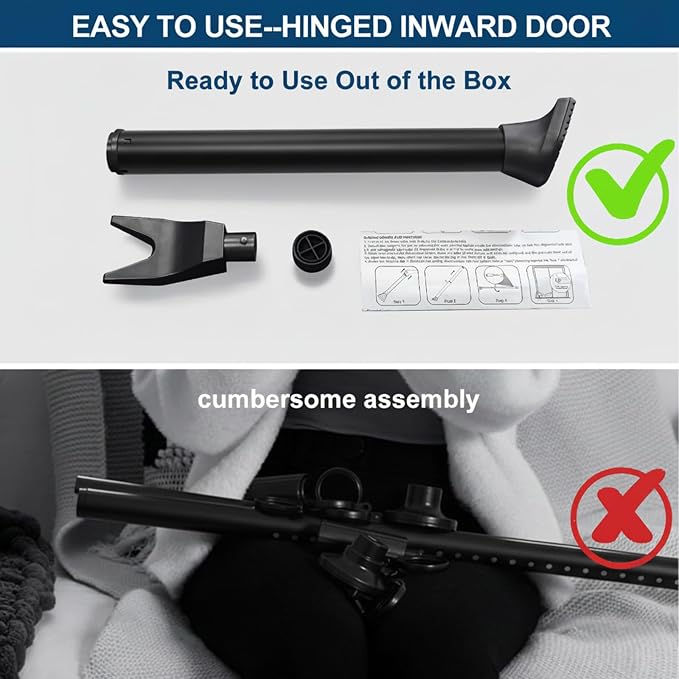 Rerishom Door Security Bar, Heavy Duty Door Stopper Jammer for Travel | Locking Security Bar for Door, Adjustable Home Security Barricade for Apartment, Hotel Room and Screen Door - Image 7