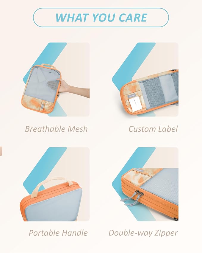 BAGSMART Compression Packing Cubes for Travel Essentials | 14 Set /6 Set /4 Set/2 Set, Lightweight, Durable - Image 6