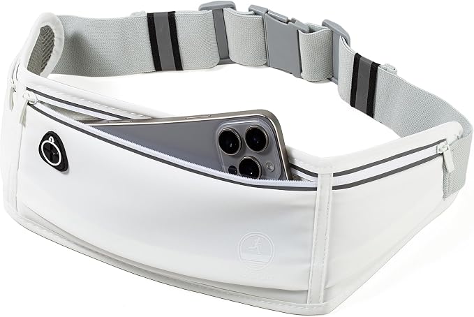 Running Belt Slim Fanny Pack Jogging Pouch Phone Holder Waist Pack - White - Image 2
