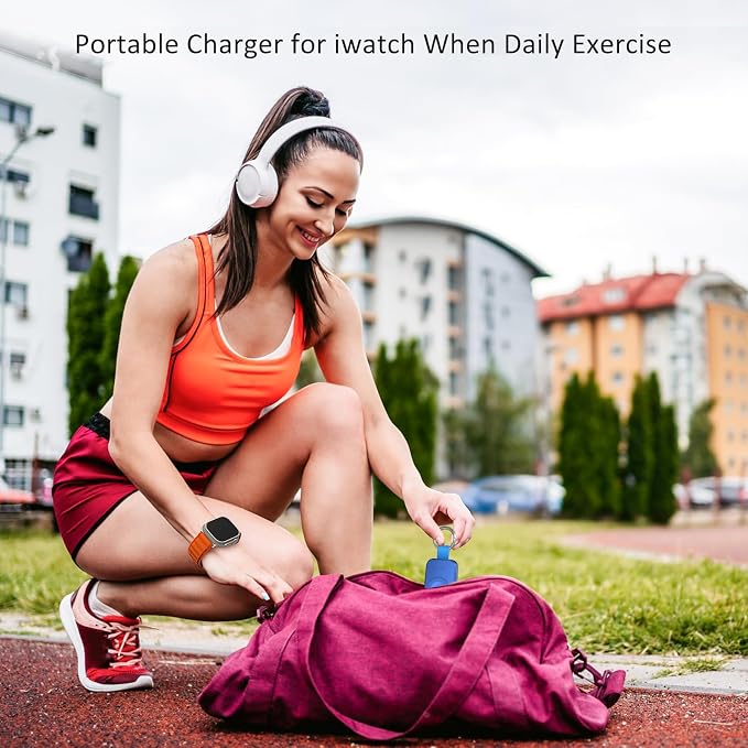 Portable Charger for Apple Watch,Travel Keychain iWatch Wireless Power Bank | Compact Magnetic Charging, 1000mAh Battery,On The Go Power, Travel Essential,for iWatch Series 11/10/9/8/7/6/5/4/3/2/SE/Ultra - Image 5