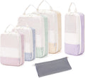 Narwey 6 Set Compression Packing Cubes for Travel Women Men, Travel Cubes for Carry On Suitcase, Durable Compression Luggage Organizer Bags by Narwey