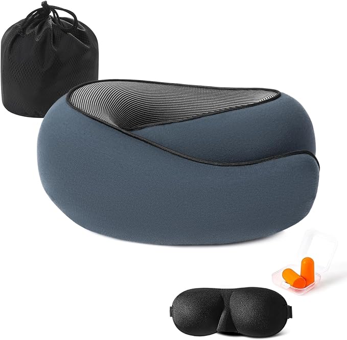 Travel Pillows for Airplanes, Travel Neck Pillow, Neck Pillow Airplane Memory Foam Travel Pillow 360 Degree Support Portable Pillows for Airplanes Offices and Cars by Unknown