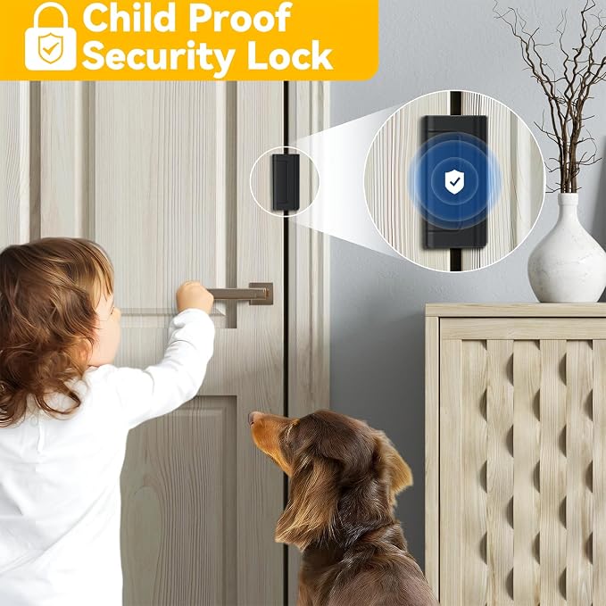 Rerishom 2 Pack Door Reinforcement Lock, Child Proof Home Security Lock | Door Safety Lock for Front Door, Toddler Proof Door Latch for Entry Door Security, Includes 8 Screws, Black - Image 5