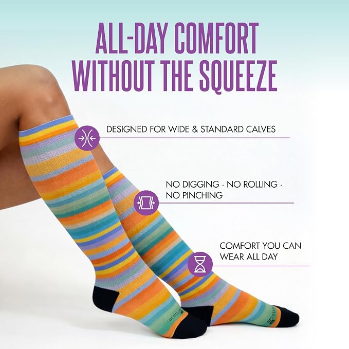 Crazy Compression Socks, Comfortable Support Socks for Recovery, Travel, Hiking, and Long-Hour Comfort w/Fun Designs - Image 2