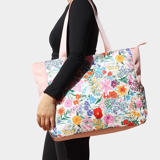 ESVAN LARGE BEACH BAG Water Resistant Lightweight 20 inch Women Oversize Tote Bag for Gym Beach Travel Pool Yoga Nurse - Image 2