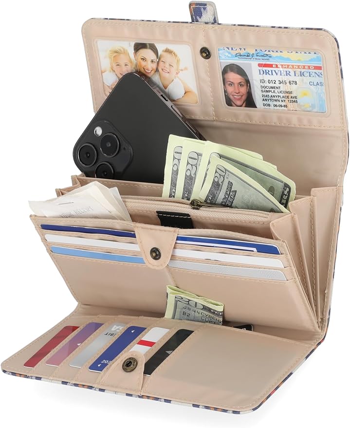 Mundi File Master Womens RFID Blocking Wallet Clutch Organizer With Change Pocket - Image 2