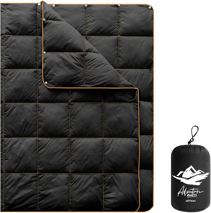 Mini Camping Blanket,Lightweight Puffy Blanket Packable Throw Blanket Waterproof Windproof for Outdoors, Travel, Beach, Airplane, Hiking by zZFocus